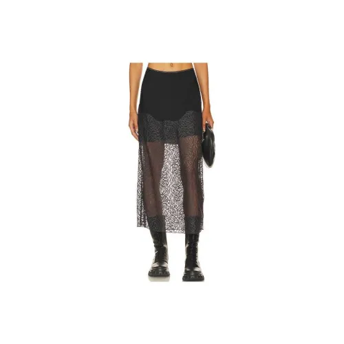 FREE PEOPLE Casual Long Skirts Women's Black