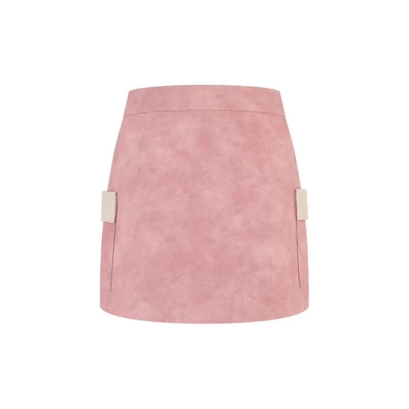 Three Quarters Casual Short Skirts Women's Pink-1