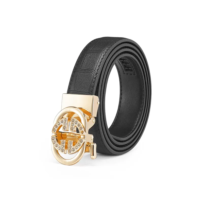FAIRWHALE Fashion Elegant Automatic Buckle Belt Women's Width 2.4CM-1