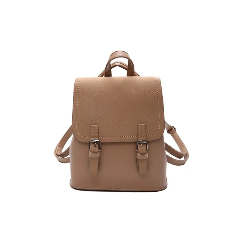 JANE KLAIN Synthetic Leather Backpack Large Size Women's Khaki/Blue/Pink-0