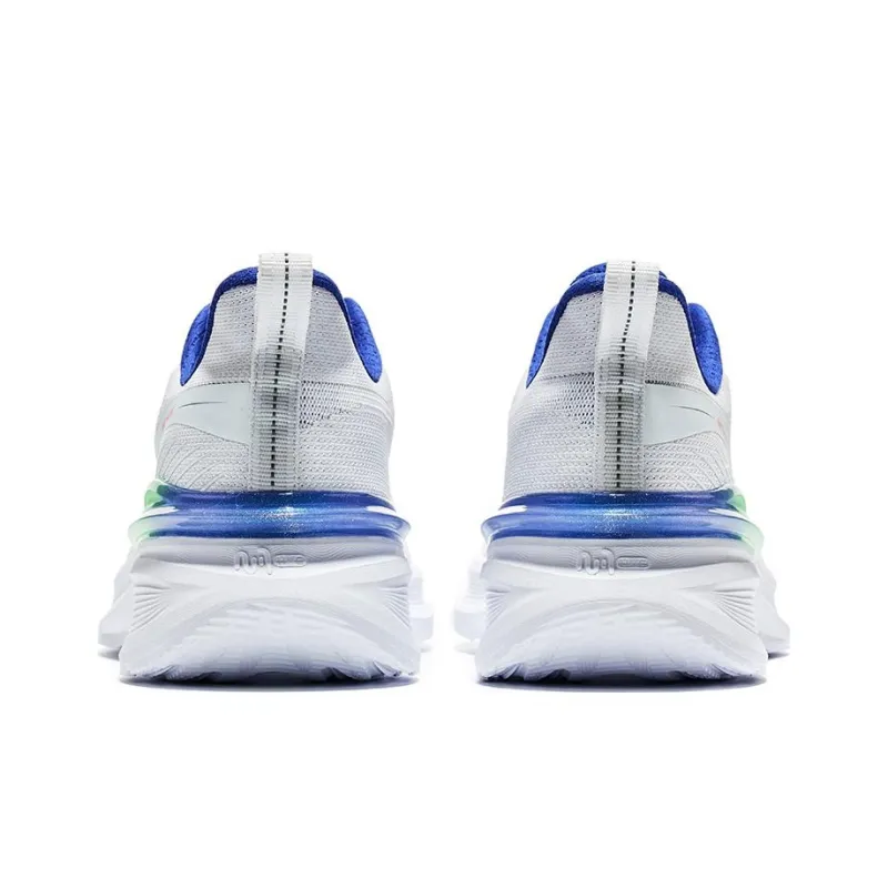 Erke Cushioning Anti-Slip Wear-Resistant Breathable Lightweight Rebound Low-Top Casual Running Shoes Men's White Blue-3