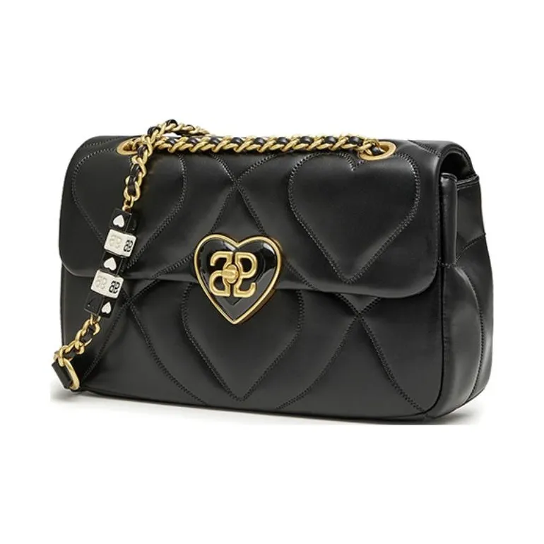Tata Artificial Leather Small Square Bag, Shoulder Bag, Crossbody Bag Small Size Women's Black/Beige-1