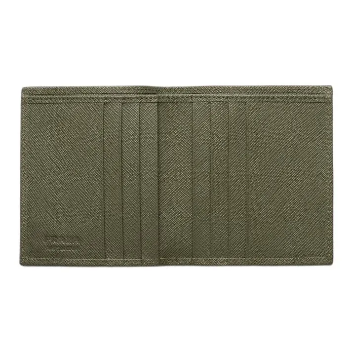 PRADA Saffiano Leather Wallet Men's Olive Green-3