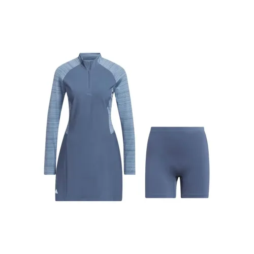 Adidas Ultimate Long-Sleeved Dresses Women's Set Of 2 Blue+Blue