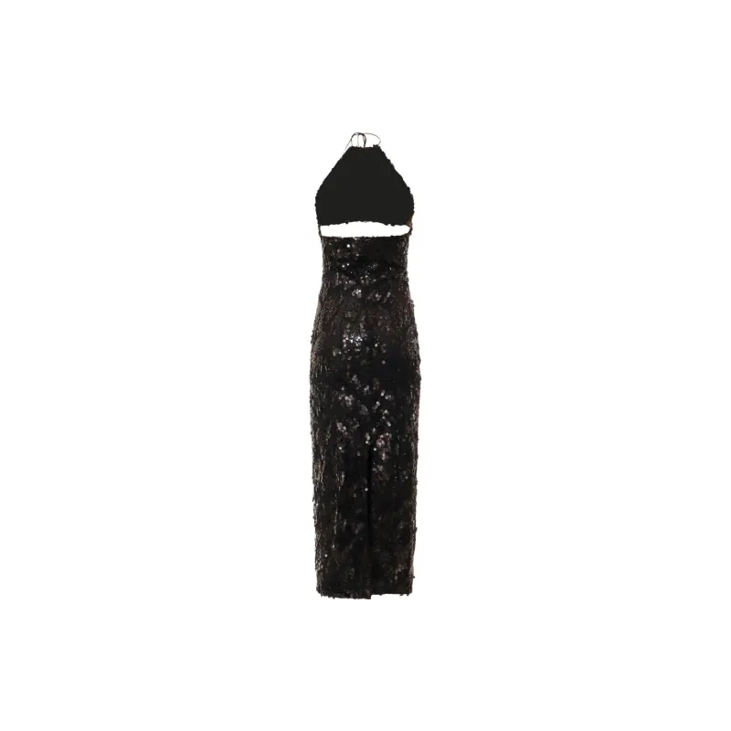 Rotate Sequin Embellished Halterneck Midi Dress-1