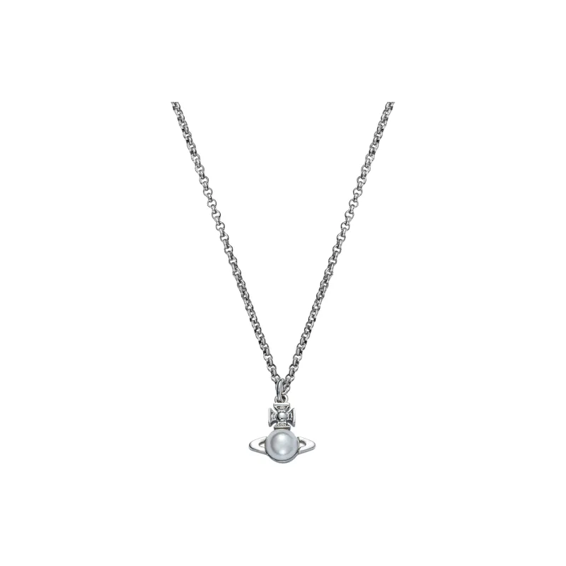 Vivienne Westwood Pearl-logo Pendant Necklace-0