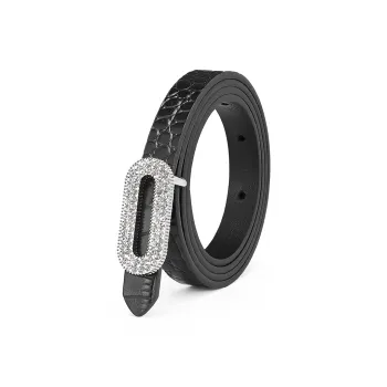 FAIRWHALE Fashionable Slim Waist Style Versatile Alloy Plate Buckle Belt Women's Width 1.4CM
