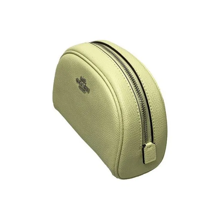 COACH Cross-Stitch Leather Dome Bag Makeup Bag Clutch Mini Women's Lime Green-2