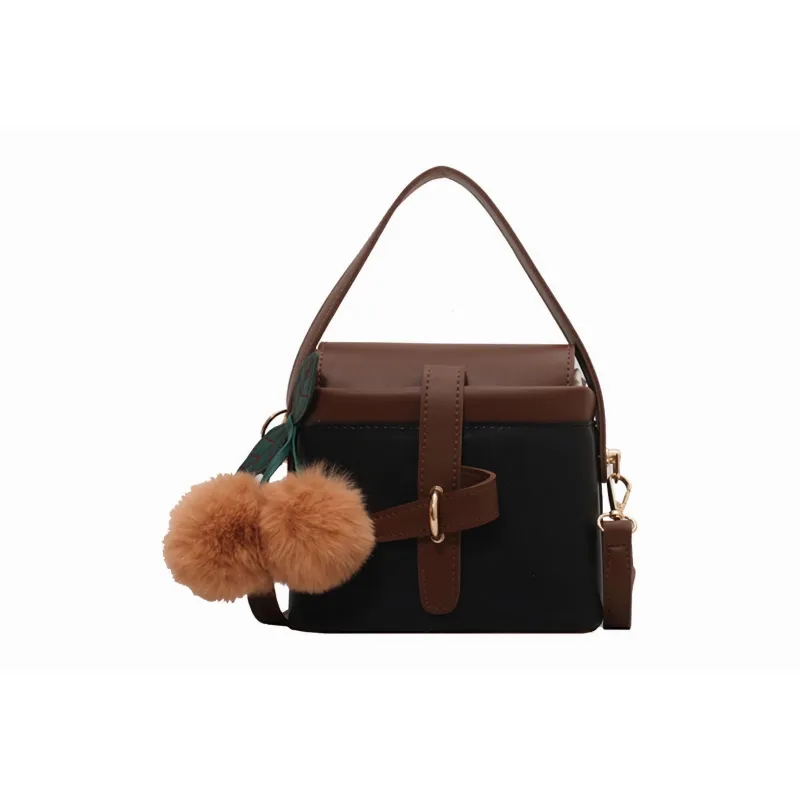 JANE KLAIN PU Bucket Bag, Shoulder Bag, Crossbody Bag, Handbag Regular Women's Black/Khaki-1