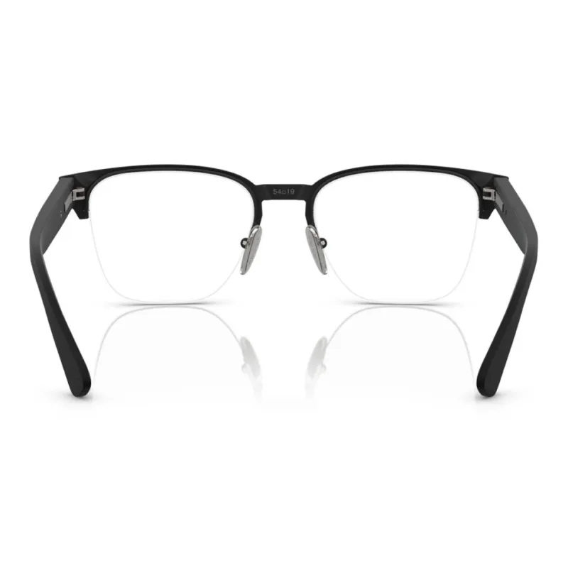 PRADA Metal Acetate Rectangular Eyeglass Frames Men's Black-3