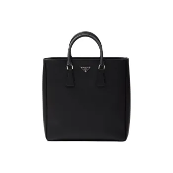 PRADA Saffiano Leather Tote Bag, Shopping Bag, Handbag Men's Black