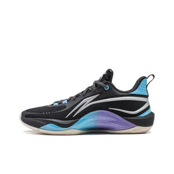 LINING Shining Basketball Shoes Unisex Low Top Black/Moon White Blue
