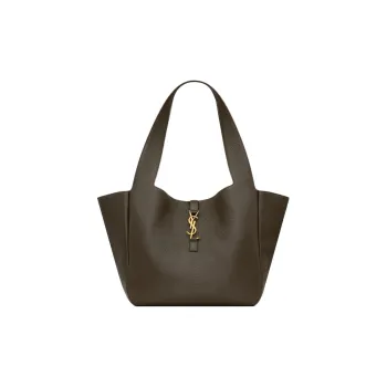 SAINT LAURENT Deerskin Tote Bag, Shopping Bag, Shoulder Bag, Handbag Unisex Light Musk