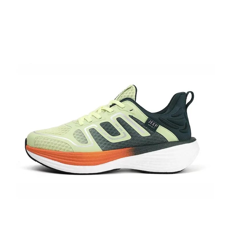 JEEP SPIRIT Cushioning Rebound Wear-Resistant Breathable Slip-Resistant Low-Top Running Shoes Unisex Gray Orange-5