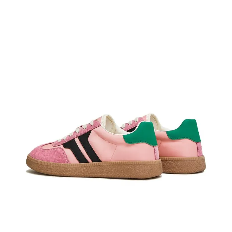 TATA Skateboard Shoes Women's Low Top Rose Red/Green/Black-2
