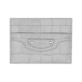 Balenciaga Neo Classic Cow Leather Card Clip Card Holder Mini Women's Gray