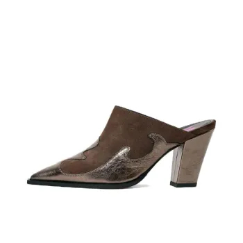 BETTINA VERMILLON Abrasion-Resistant Wrap-toe Slippers Women's Brown