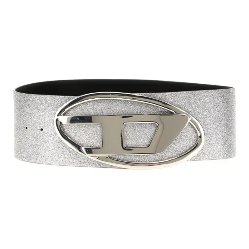 DIESEL Leather Belts Women's Silver 