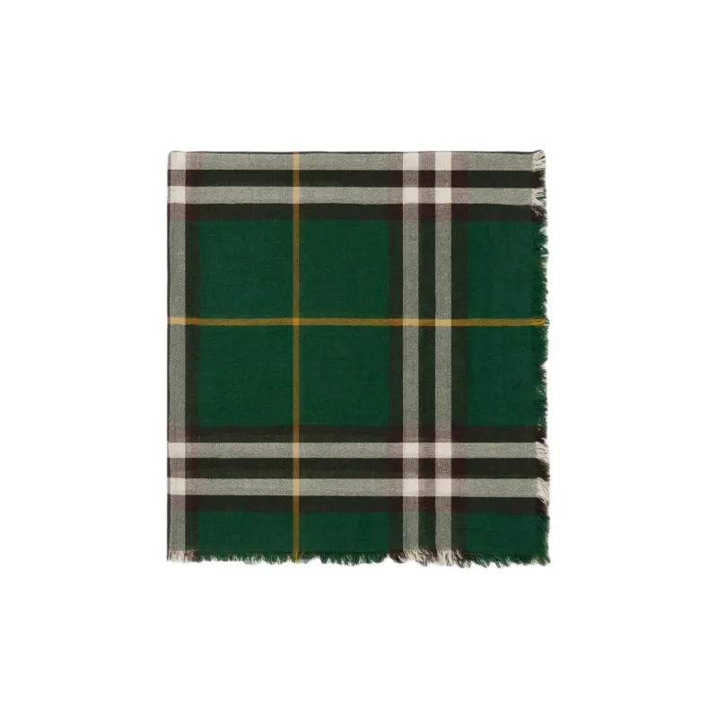 Burberry Check Printed Fringed Edge Scarf-1