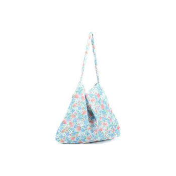 Shinpos Cotton Canvas Bag Portable Crossbody Bag Shoulder Bag Large Size Women's Lake Blue