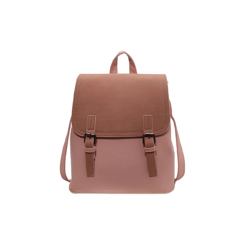 JANE KLAIN Synthetic Leather Backpack Large Size Women's Khaki/Blue/Pink-15