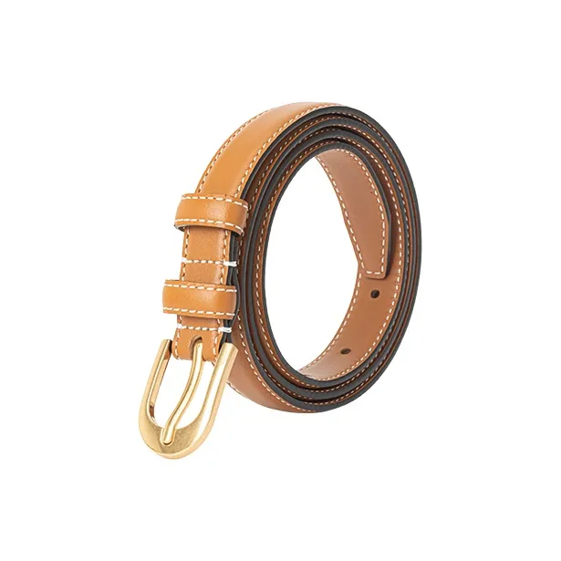 VANESSA HOGAN Niche Brand Versatile Belt Loop Smooth Button Jeans Belt Women's 1.9cm-8