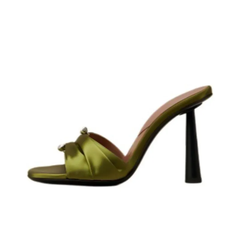 D'ACCORI Slide Slippers 10cm Women's Green-0