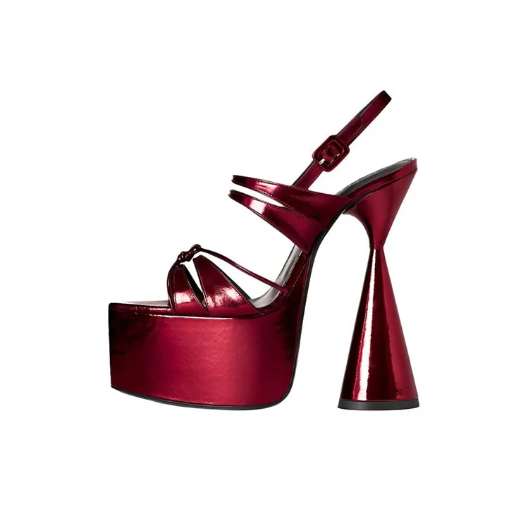 D'ACCORI Belle Strap Sandals 15cm Women's Red-0