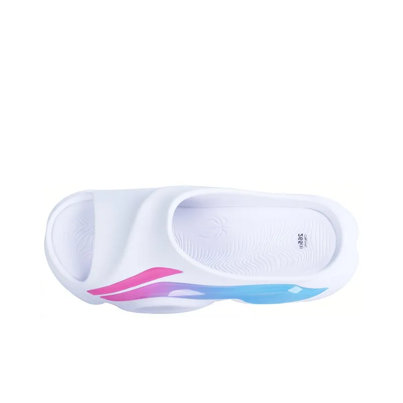 LiNing Speed 8 EVA Slip-Resistant Slide Slippers Men's White Pink Blue Cotton Candy PE Edition-3