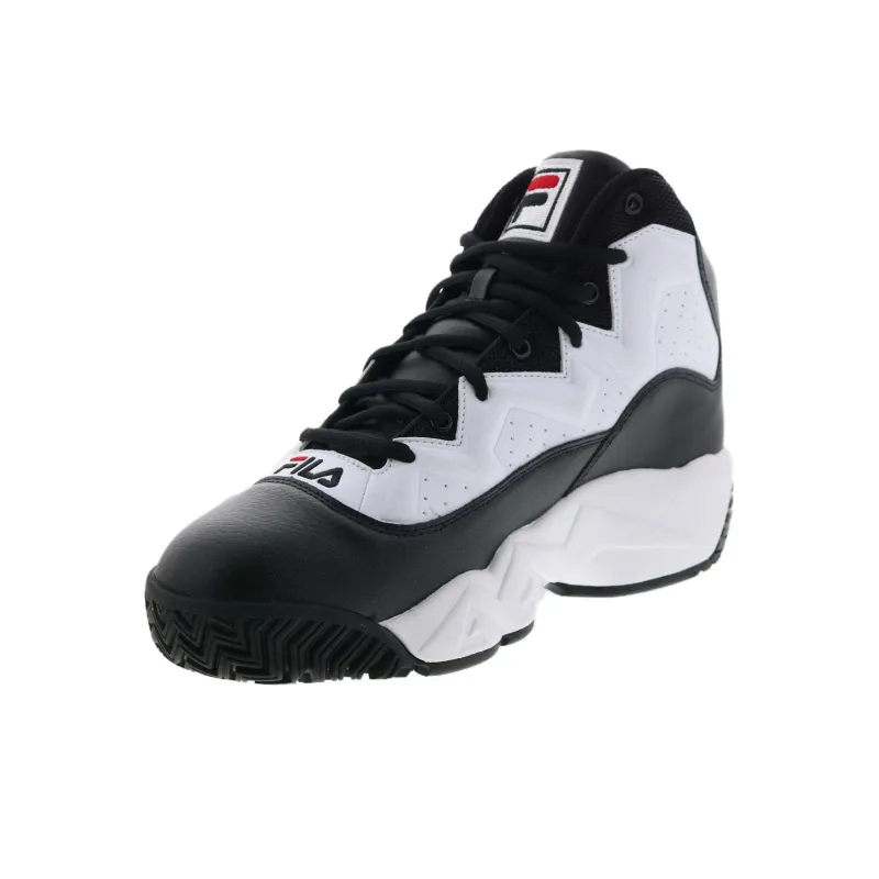 FILA Mashburn Durable Breathable High Top Casual Shoes Men's Black White-2