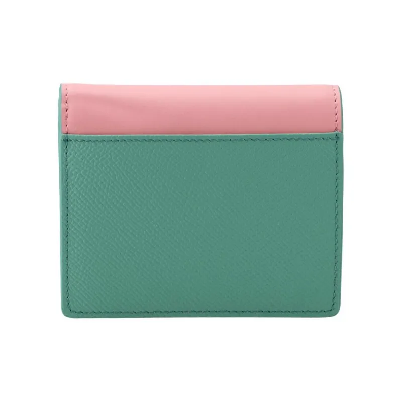 Maison Margiela Grain Calfskin Wallet Mini Men's Pink Peony & Emerald-1