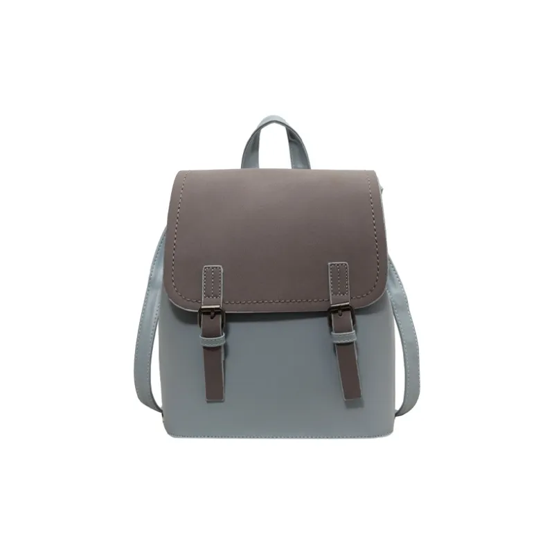 JANE KLAIN Synthetic Leather Backpack Large Size Women's Khaki/Blue/Pink-6