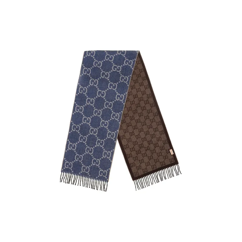GUCCI Knit Scarves Women's Blue-2