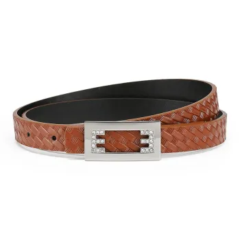 FAIRWHALE Slim Waist Elegant Fashion Plate Buckle Belt Women's Width 1.9CM