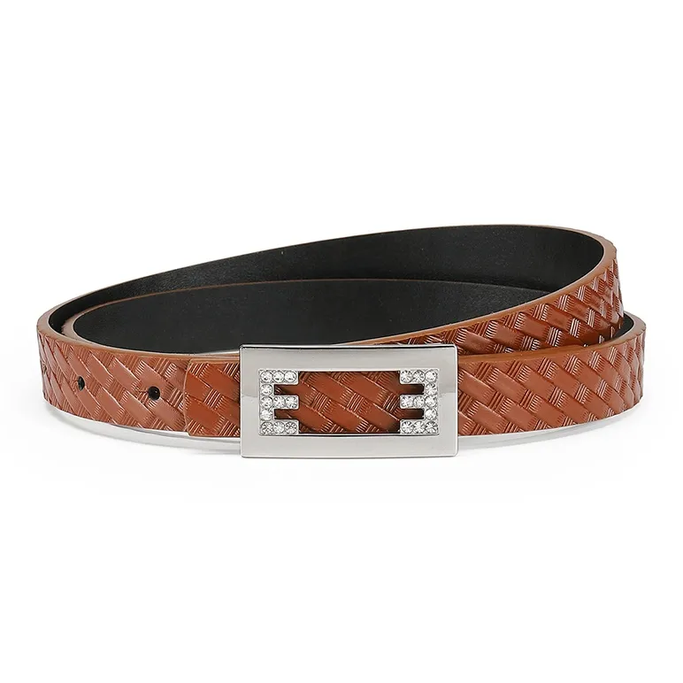 FAIRWHALE Slim Waist Elegant Fashion Plate Buckle Belt Women's Width 1.9CM-0