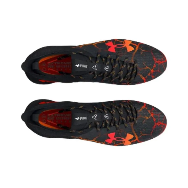 Under Armour Blur Smoke 2.0 MG Rubber Short Studs Cushioning, Wear Resistant Soccer Shoes Men's Black Red-3