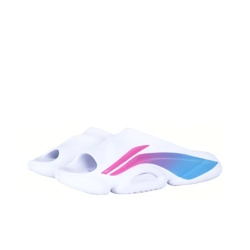 LiNing Speed 8 EVA Slip-Resistant Slide Slippers Men's White Pink Blue Cotton Candy PE Edition-1