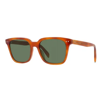 CELINE Acetyl Irregular Shape Sunglasses Unisex Yellow Brown