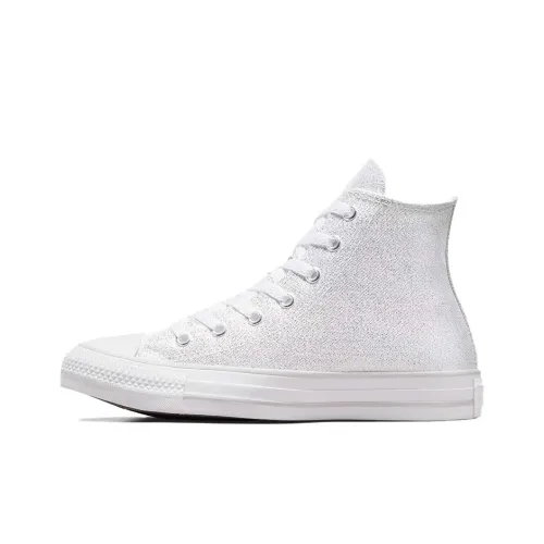 Converse Chuck Taylor All Star Anti-Slip Wear-Resistant High-Top Canvas Shoes Women's White Metallic