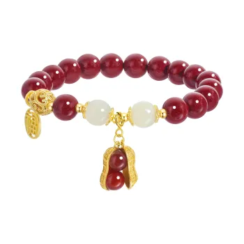 MOLADY Reconstructed Cinnabar Jade Bracelets Women's