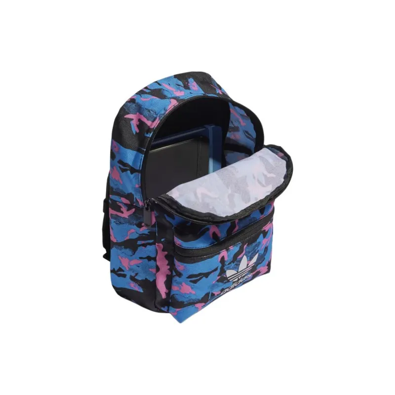 Adidas Originals Recycled Polyester Plain Weave Fabric Backpack Unisex Pulse Blue & Carbon & Black-3