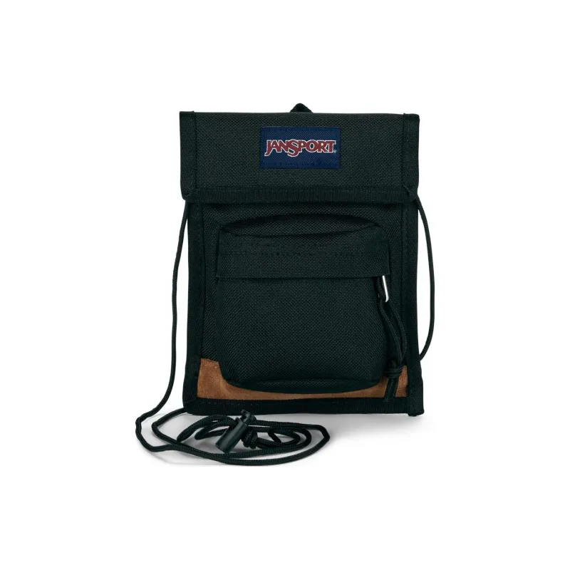 JanSport Suede Messenger Bag Shoulder Bag Crossbody Bag Small Size Men's Black-0