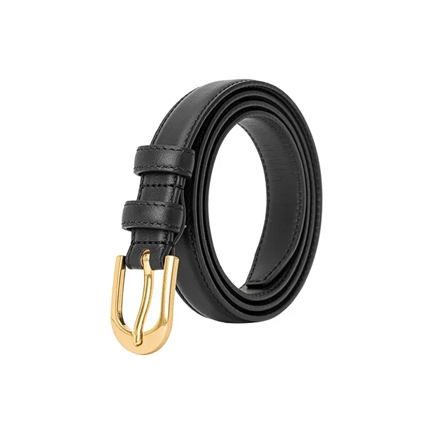 VANESSA HOGAN Niche Brand Versatile Belt Loop Smooth Button Jeans Belt Women's 1.9cm-2