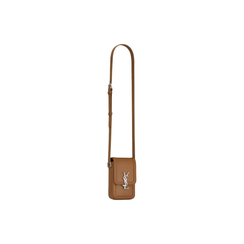 SAINT LAURENT SOLFERINO Cow Leather Crossbody Bag, Shoulder Bag Men's Fox Color-2