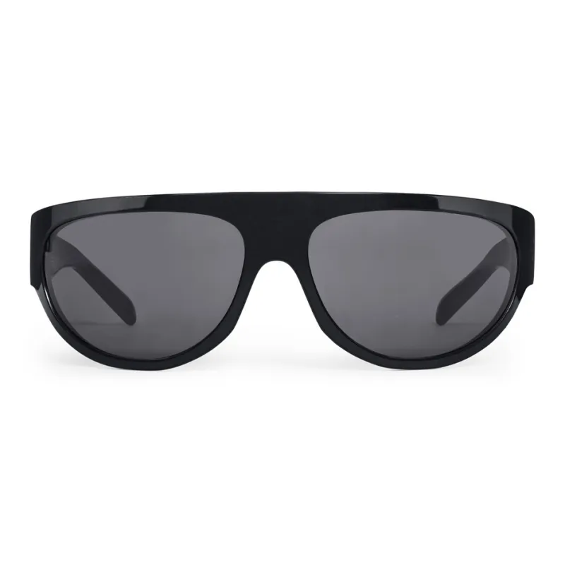 CELINE Acetate Irregular Shape Sunglasses Men's Black-1