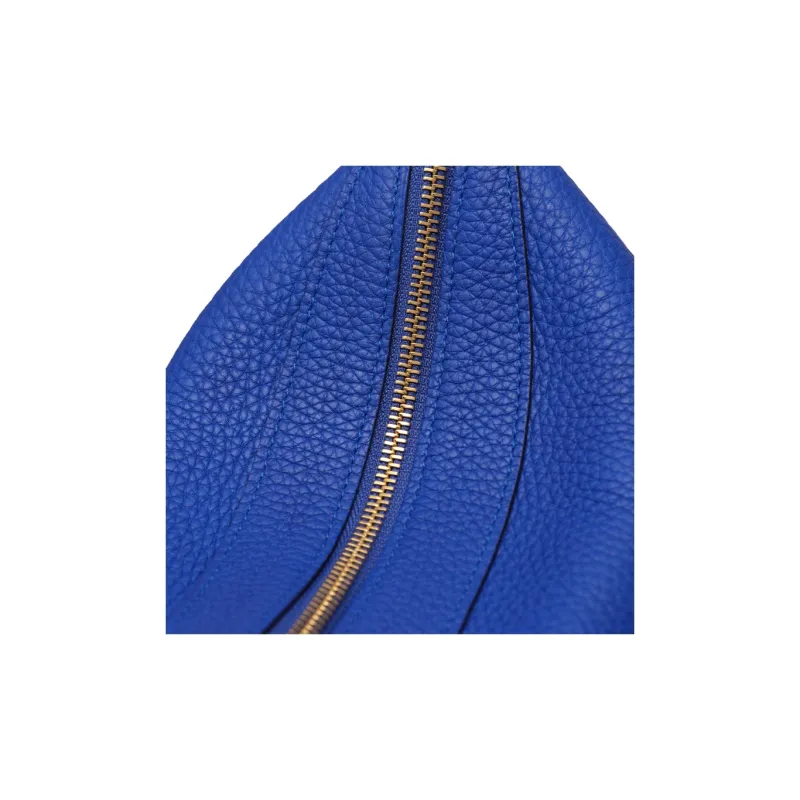 Delvau Pin Swing Soft Grain Calfskin Shoulder Bag Crossbody Bag Handbag Women's Dark Blue-6
