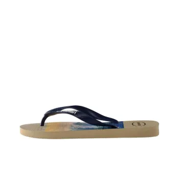Havaianas Slip Resistant Abrasion Resistant Flip Flops Men's Blue Beige