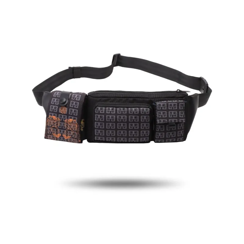 TINYAT Polyester Fanny Pack Regular Men's Black-2