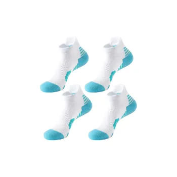 MUSCLESWING Ankle Socks Women's 4 Pack White Blue