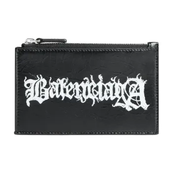 Balenciaga Lambskin Wallet Large Size Men's Black & White